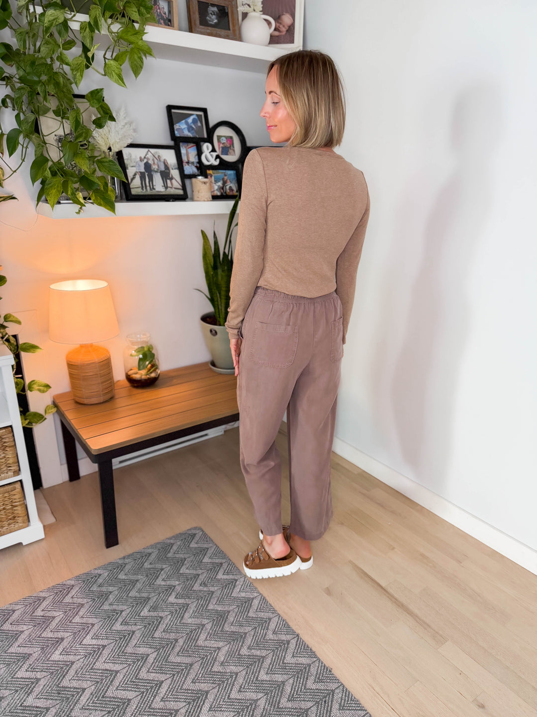 Tide Pool Tencel Wide Leg Capri- COCOA