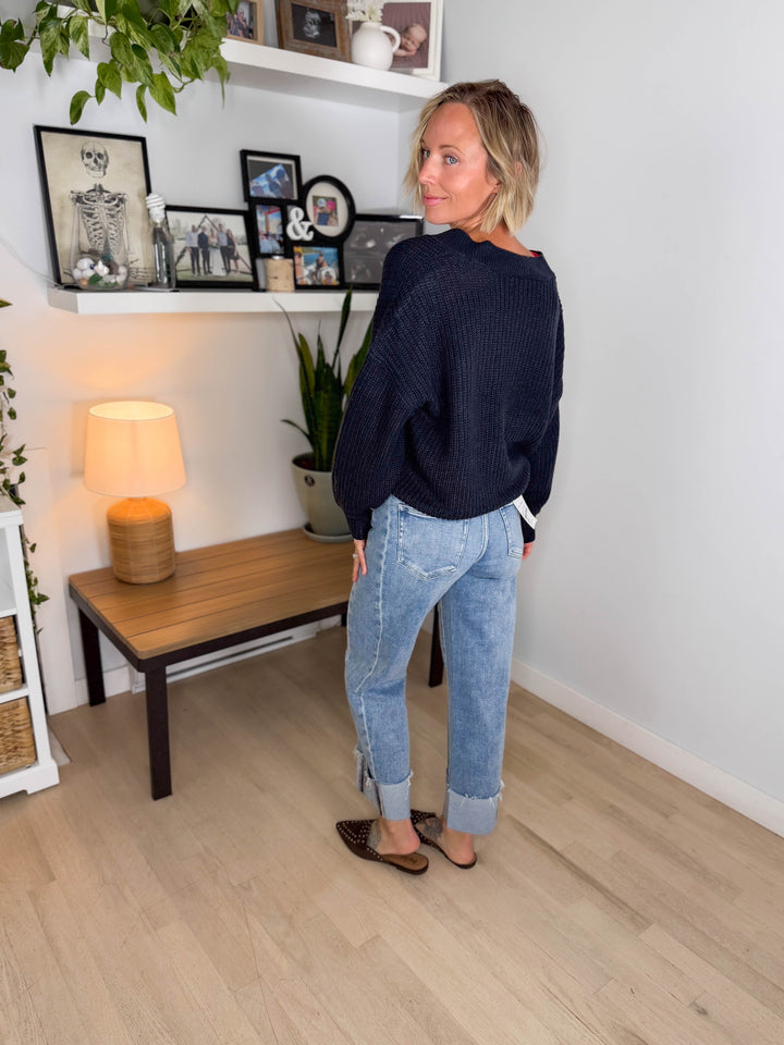 ONLY Caroline Button Cardigan- NIGHT SKY NAVY