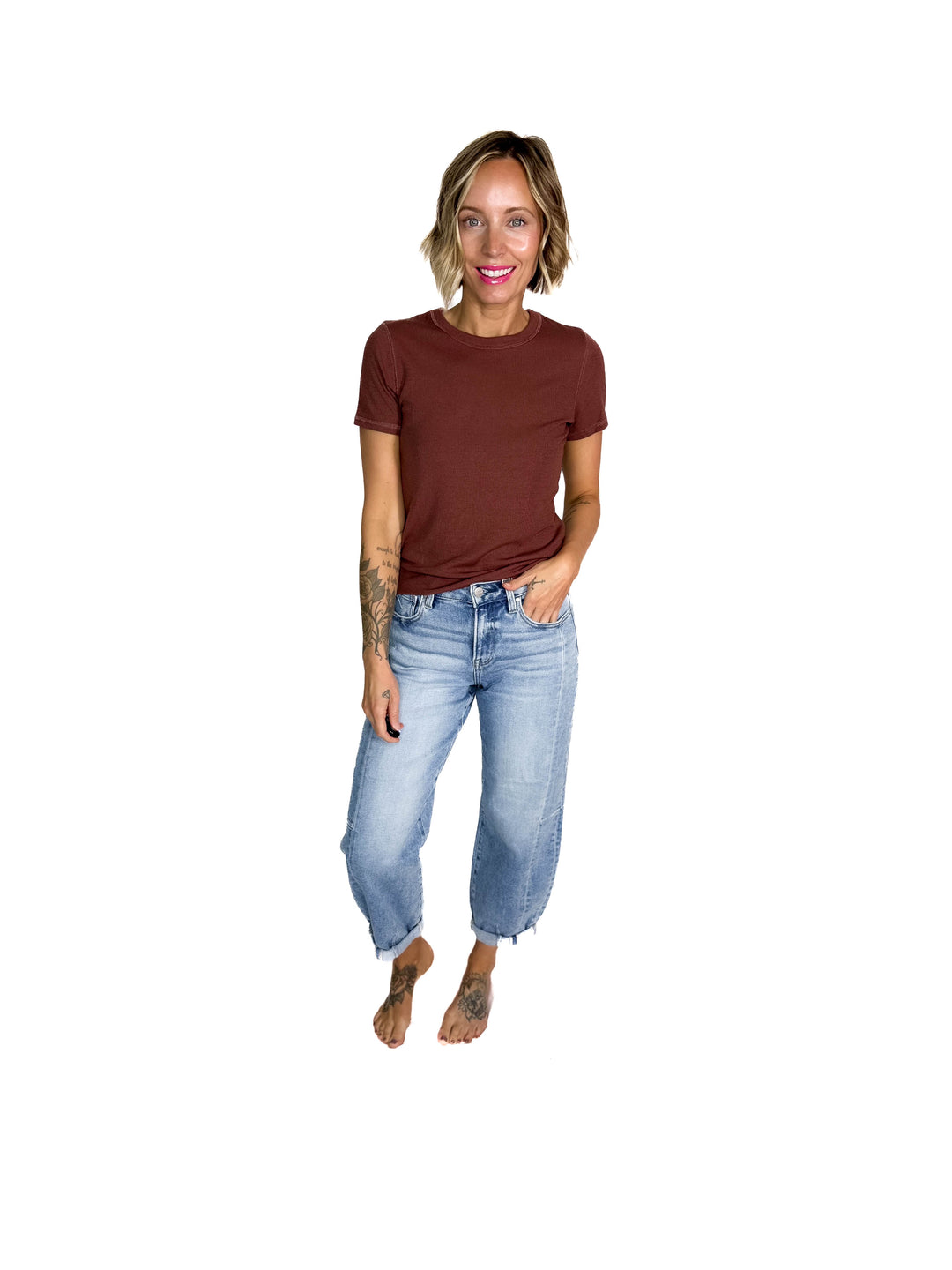 Risen Cruz Barrel Jean- MEDIUM WASH