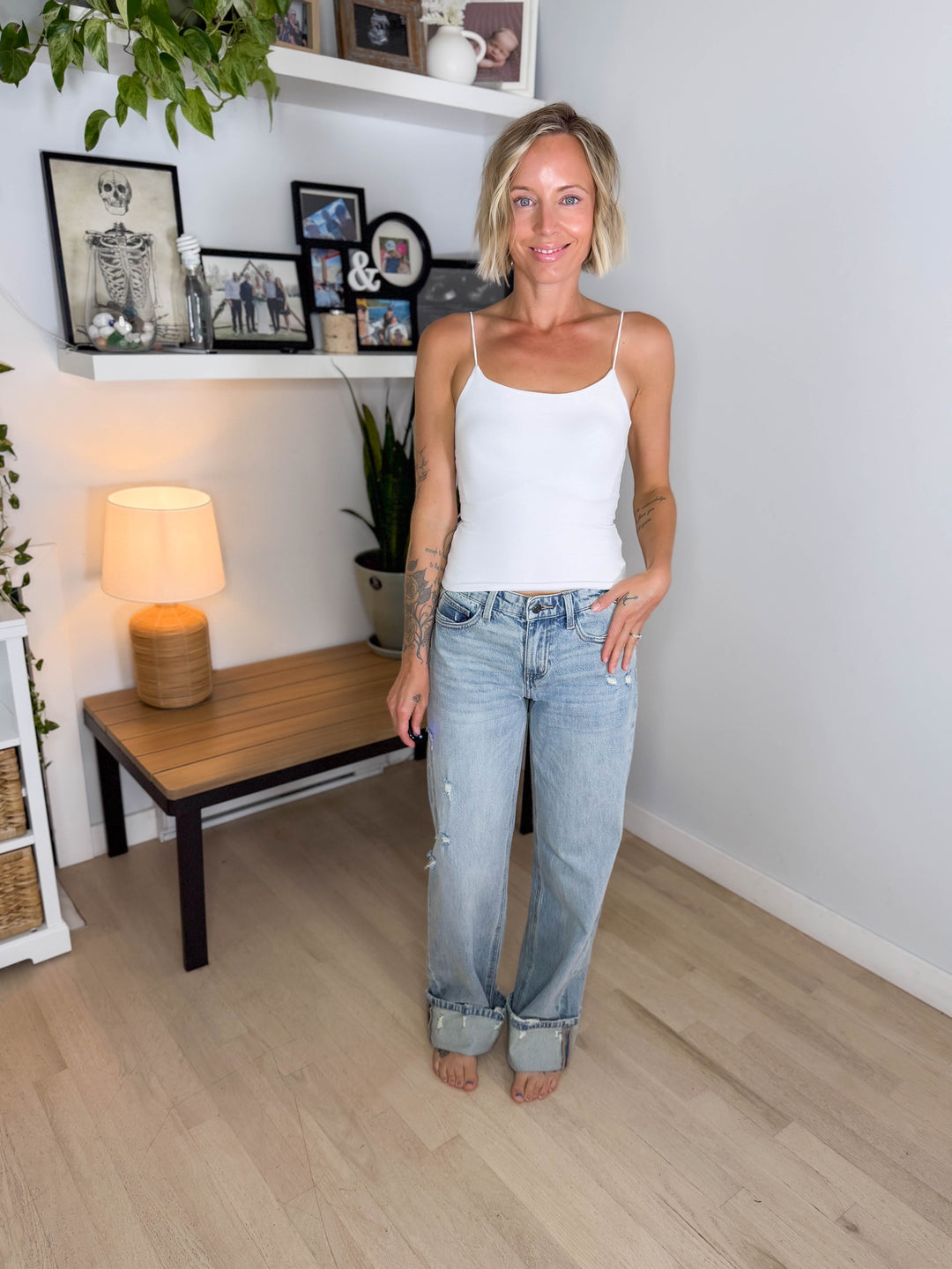Kancan Premium Georgia 90's Relaxed Mid Rise Jeans- MEDIUM LIGHT-FINAL SALE