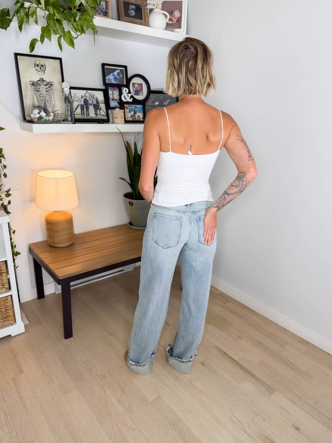 Kancan Premium Georgia 90's Relaxed Mid Rise Jeans- MEDIUM LIGHT-FINAL SALE