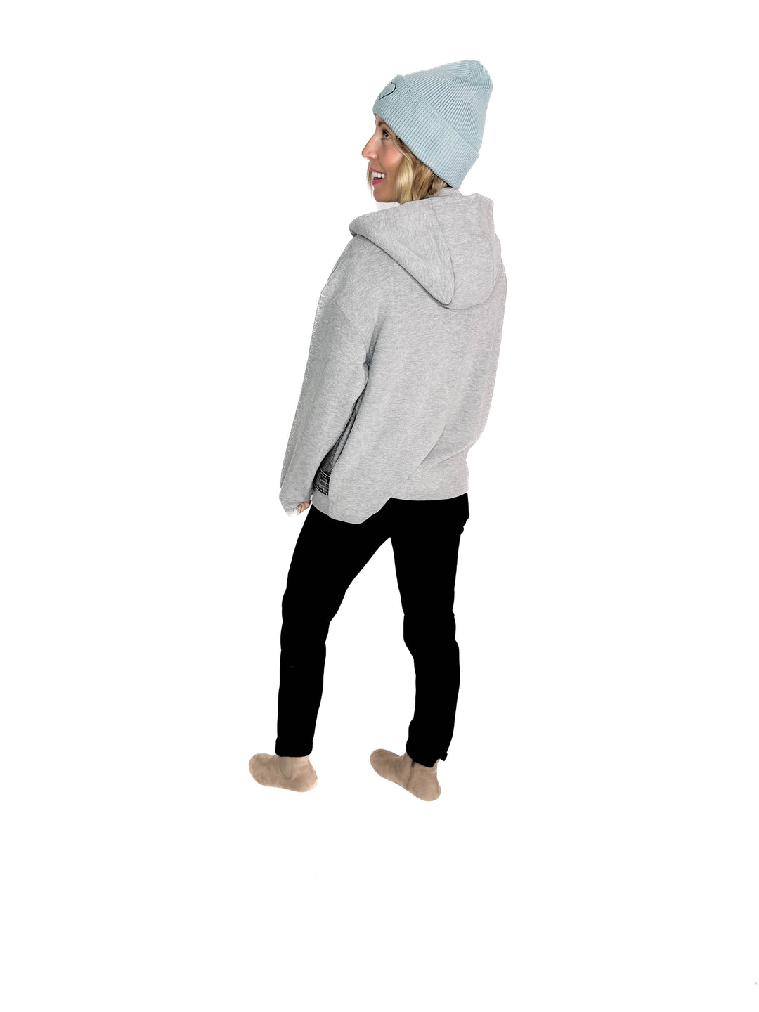 Jordana Fleece Lined Hoodie Jacket- BLACK