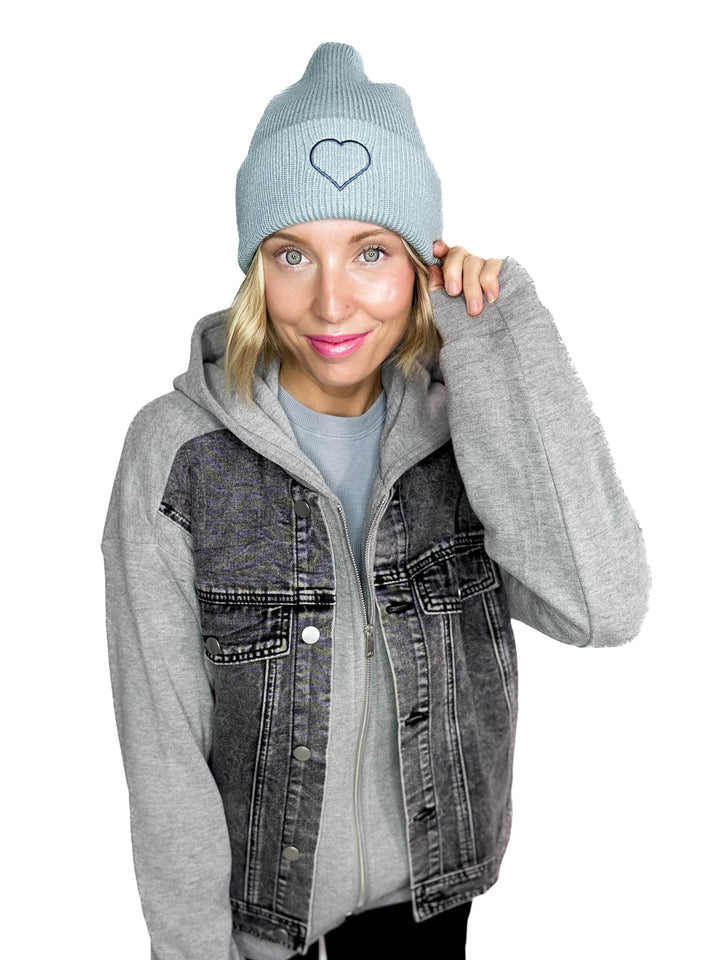 Only Alpha Life Embroidered Knit Beanie- NIGHT SKY