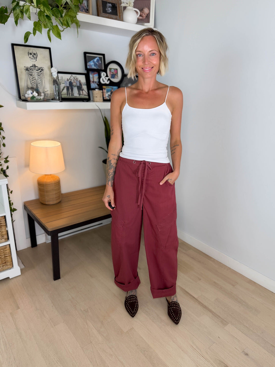 Sutton Drawstring Cargo Pant- TERRACOTTA-FINAL SALE