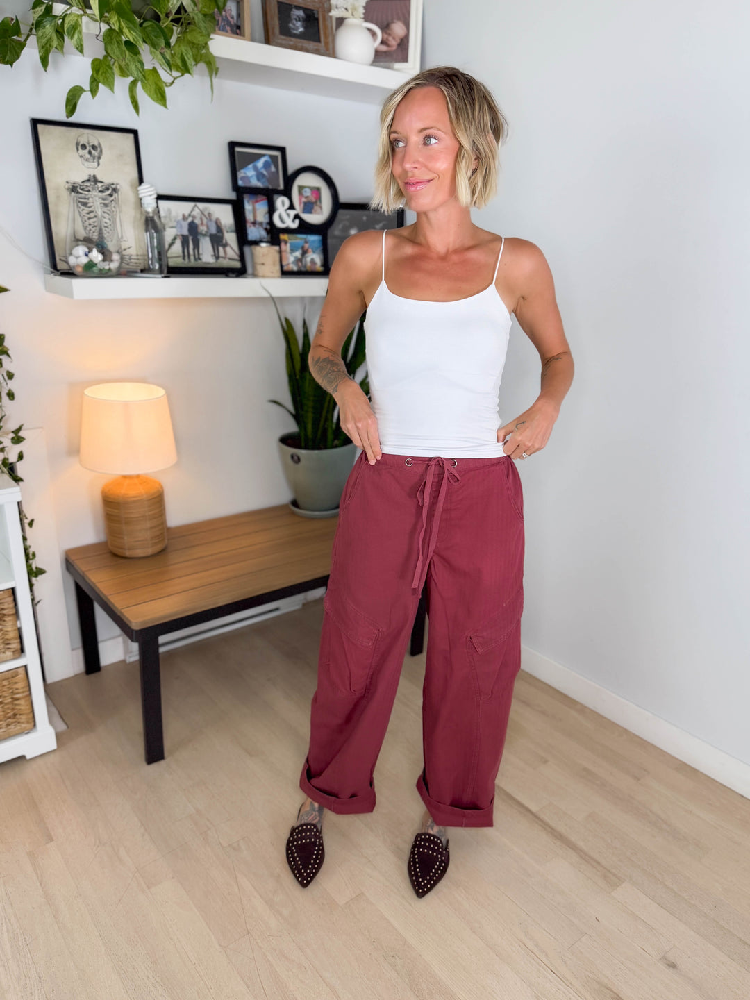 Sutton Drawstring Cargo Pant- TERRACOTTA-FINAL SALE