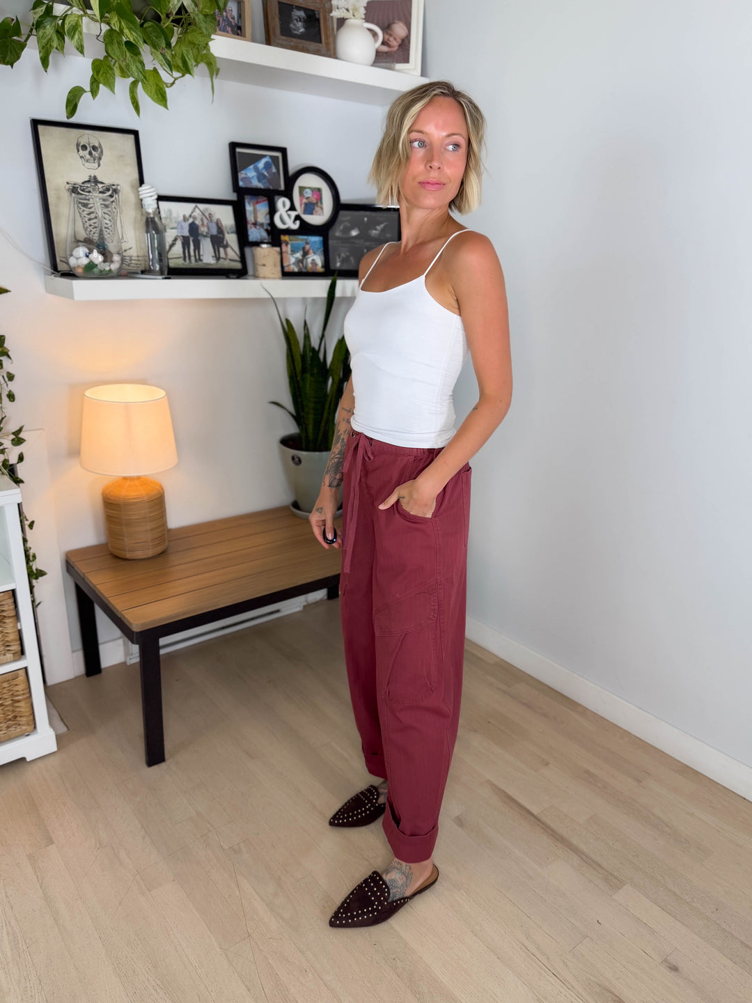 Sutton Drawstring Cargo Pant- TERRACOTTA-FINAL SALE