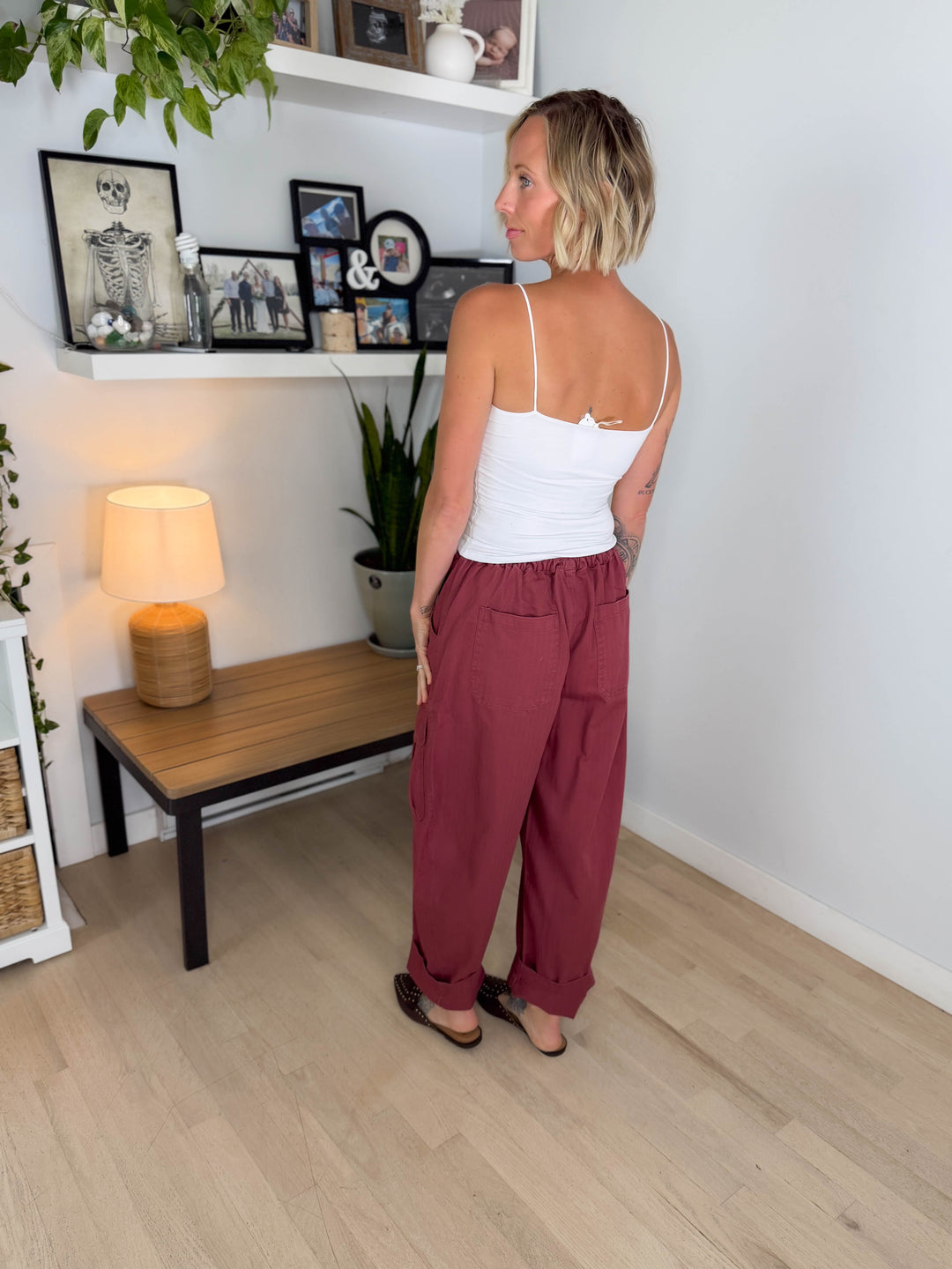 Sutton Drawstring Cargo Pant- TERRACOTTA-FINAL SALE