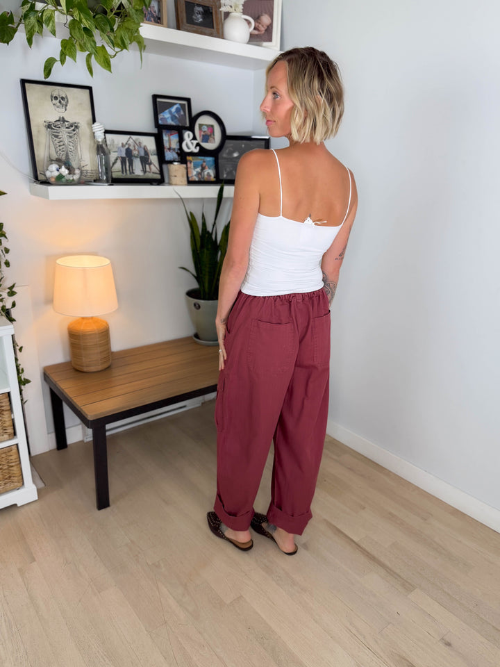 Sutton Drawstring Cargo Pant- TERRACOTTA-FINAL SALE