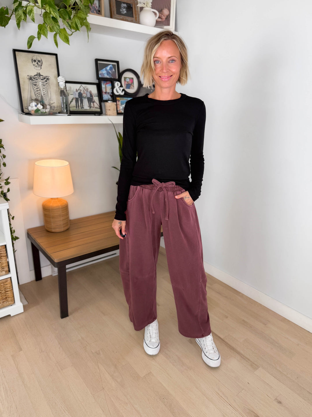 Tansy Basic Crewneck Longsleeve Knit Top- BLACK-FINAL SALE