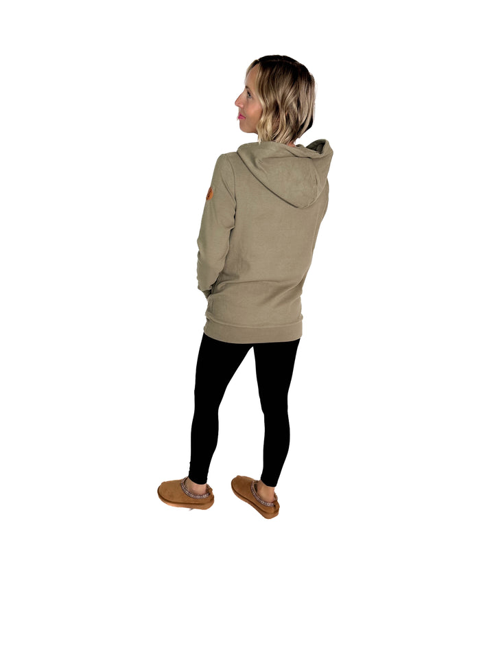 MICHELLE MAE Classic 1/2 Zip- OLIVE