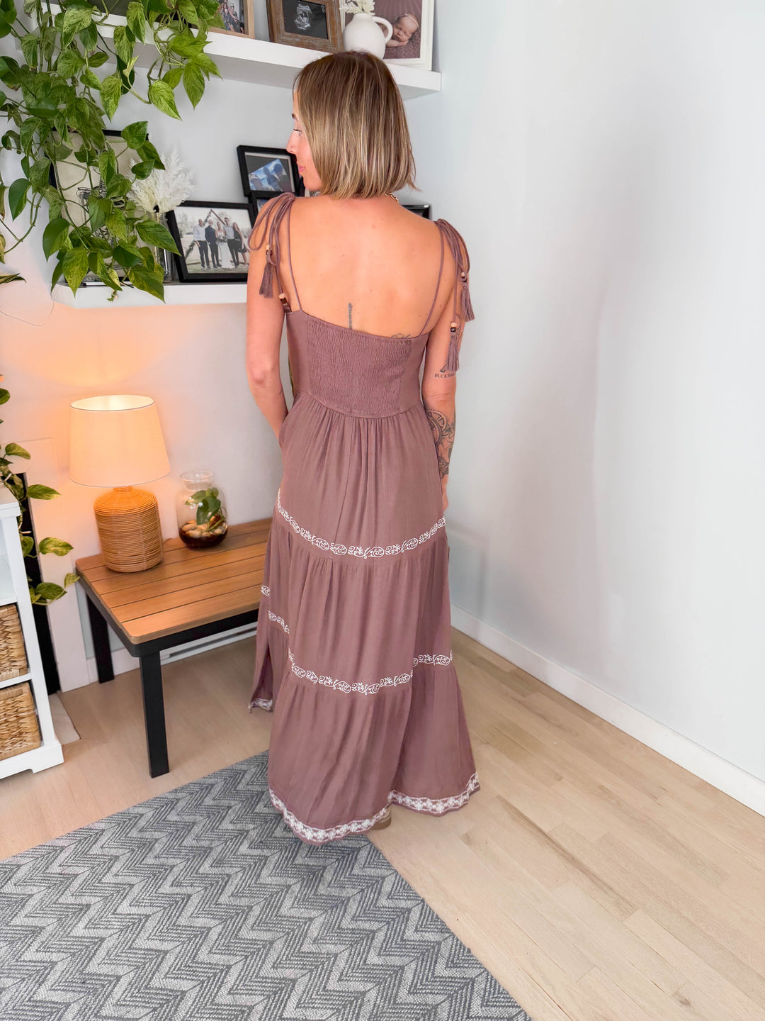 Desert Coast Tiered Maxi- BROWN