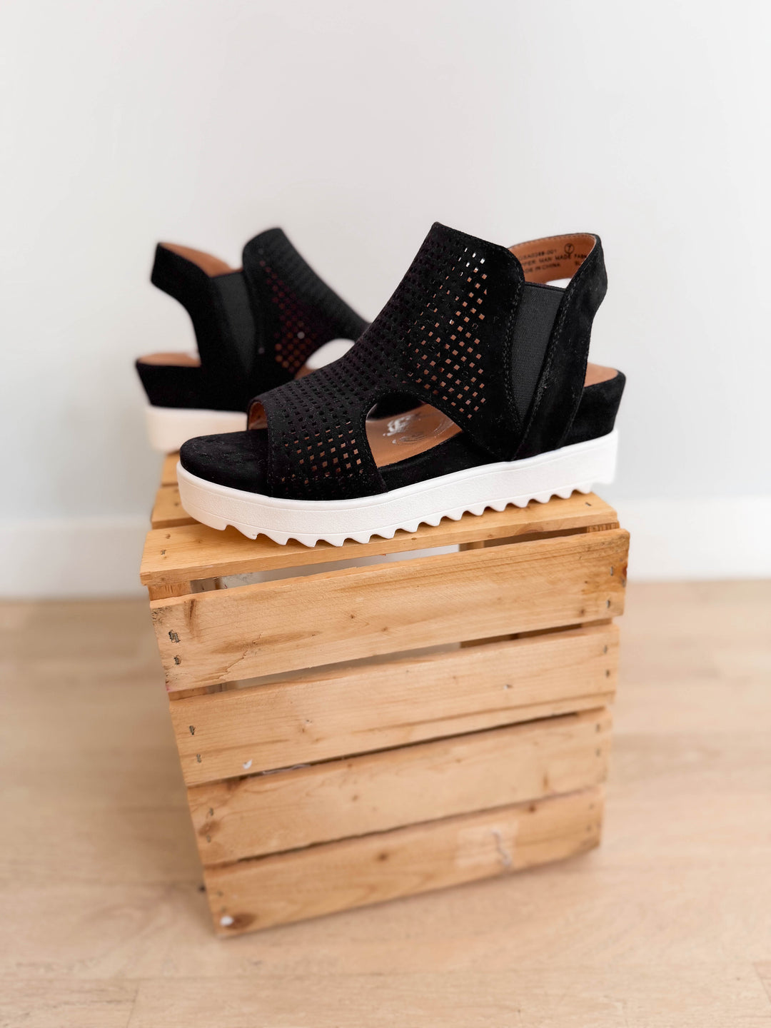 Amy Wedge Sandal- BLACK