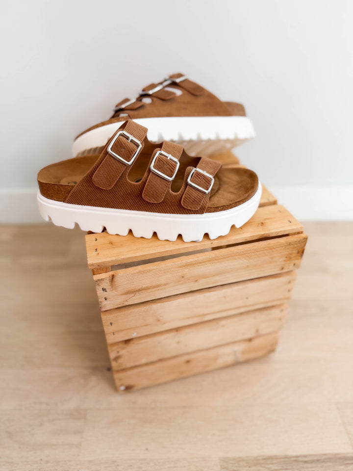 Plaza Platform Sandal- TAN