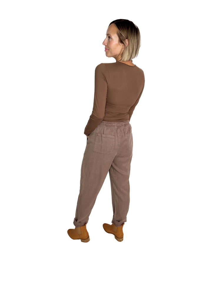 Verta Tencel Blend Tapered Pants- COCOA-FINAL SALE