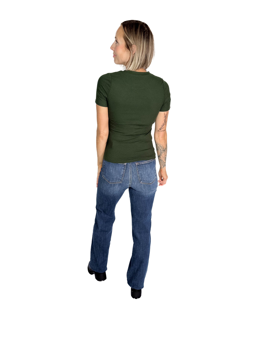 JUDY BLUE Annalise High Rise Tummy Control Straight Leg- MEDIUM WASH