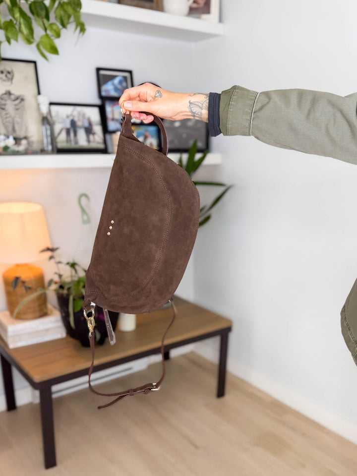 Netty Suede Crossbody- CHOCOLATE