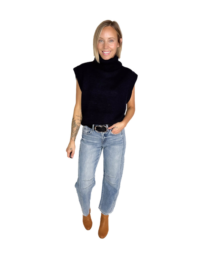 Shonna Sweater Top- BLACK