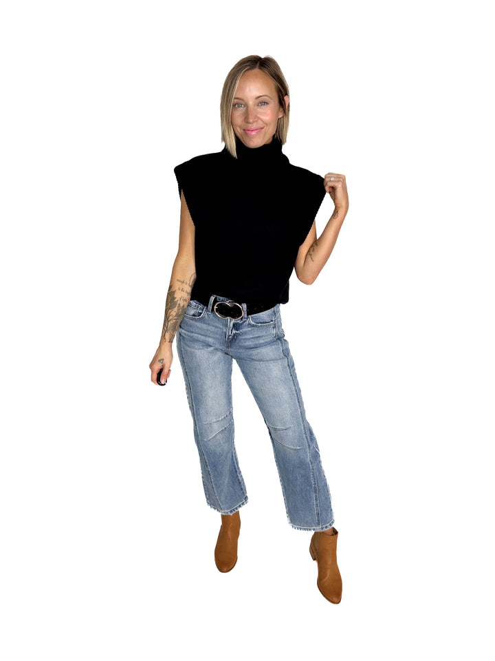 Shonna Sweater Top- BLACK