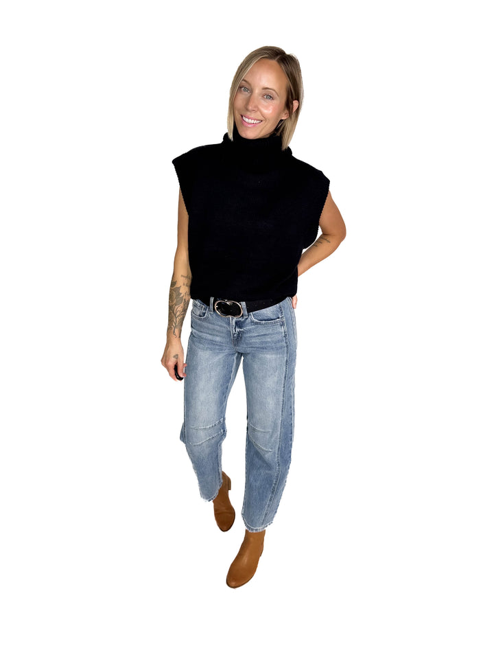 Shonna Sweater Top- BLACK