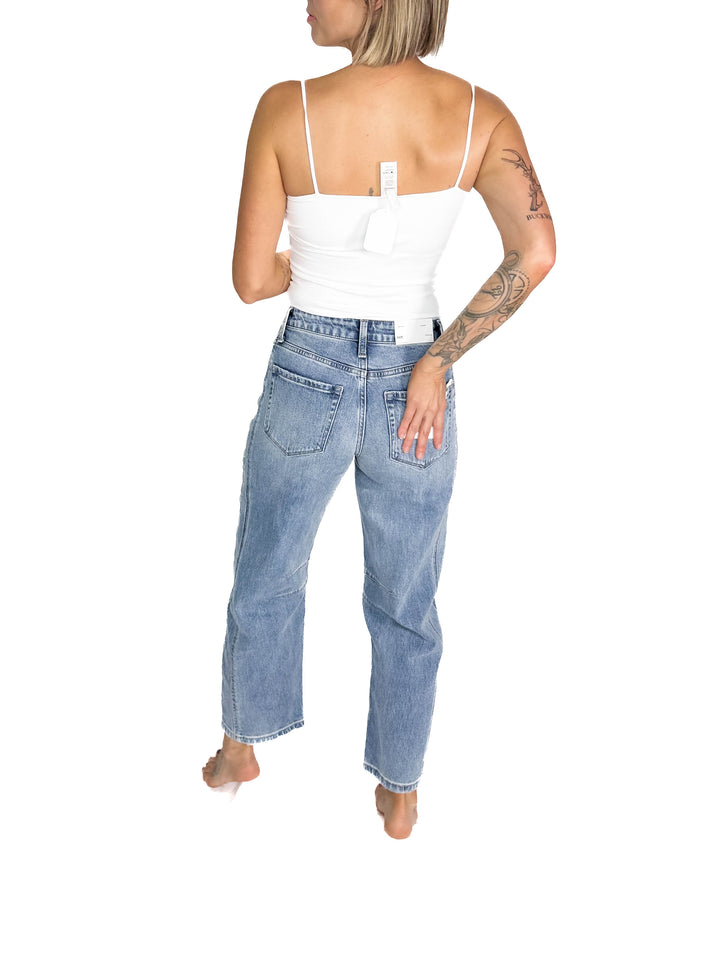 VERVET Axis High Rise Barrel Jeans- LIGHT WASH