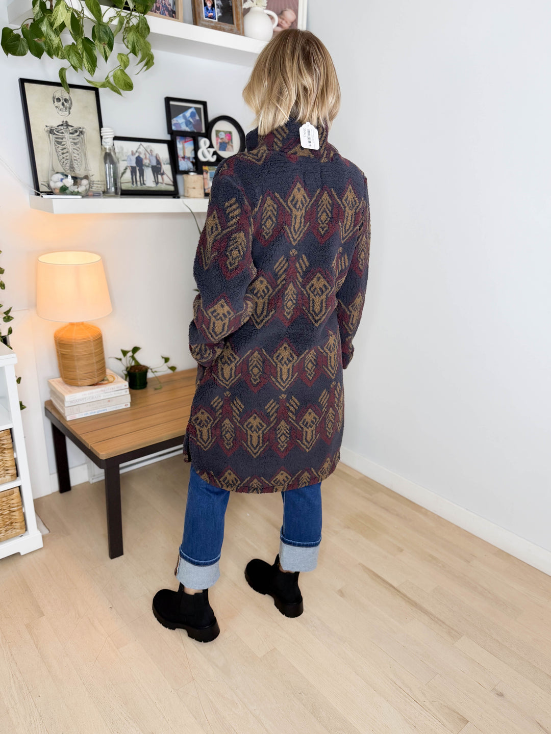 Ainsley Longline Sherpa Jacket- IMPERIAL BLACK