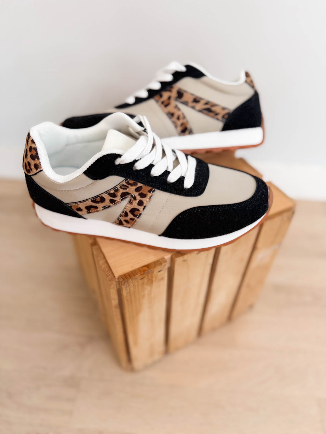Joel Leopard Sneaker- BLACK