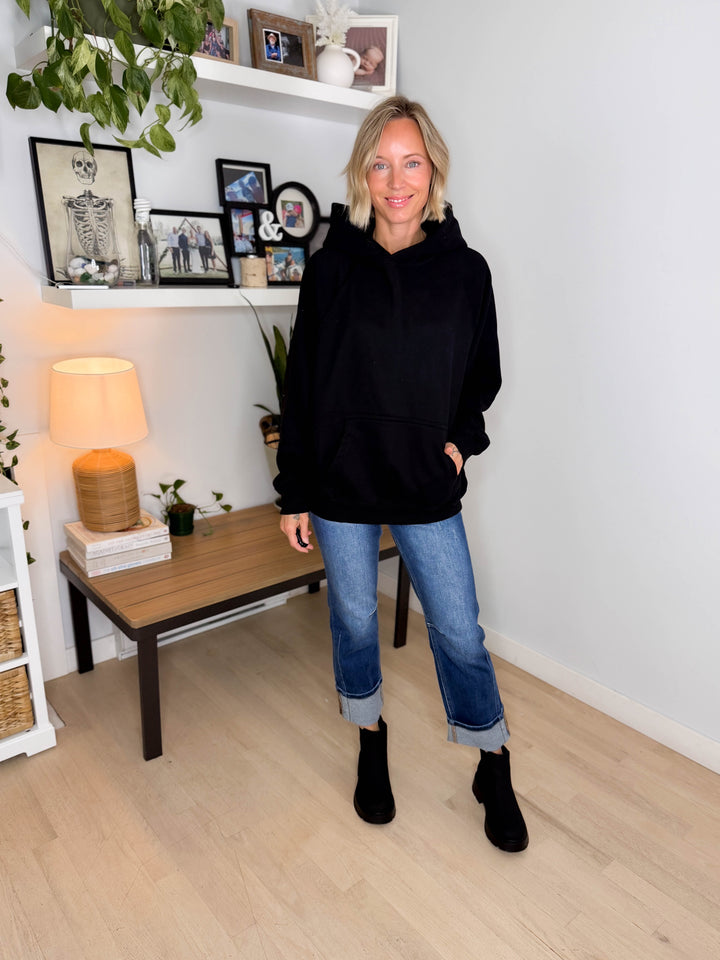Tanis Premium Fleece Hoodie- BLACK