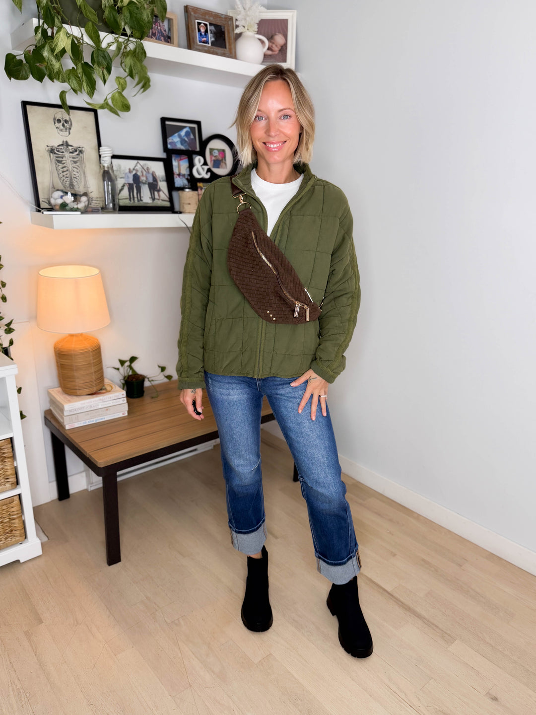 Catherine Soft Quilted Jacket- OLIVE