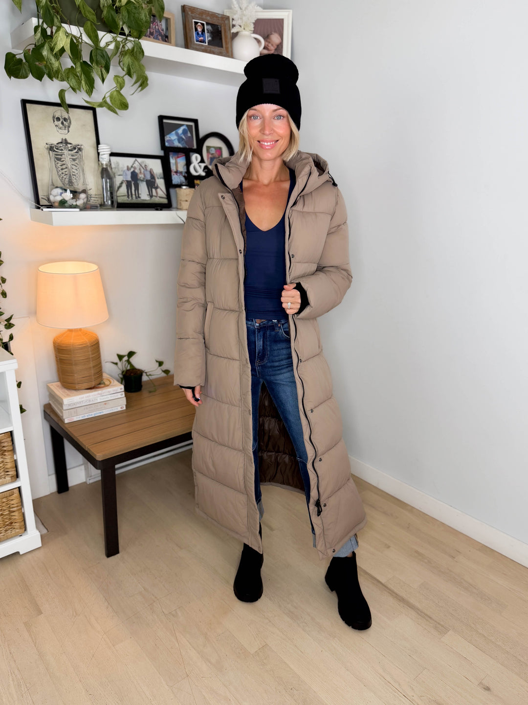 ONLY Premium Puff XLong Jacket- TAUPE GRAY