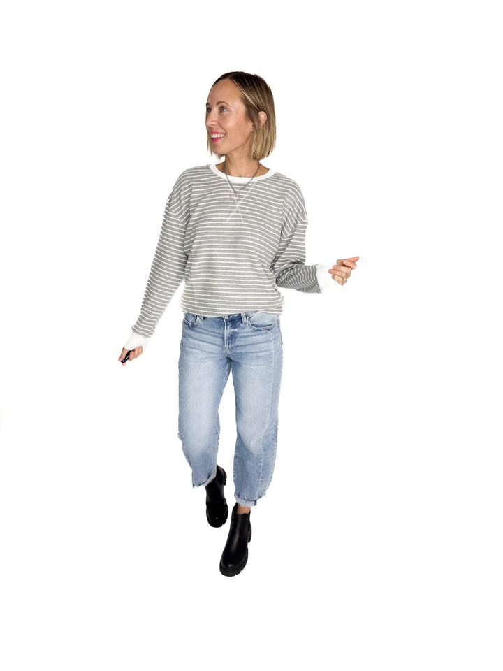 MICHELLE MAE Lola Thermal Long Sleeve- GREY