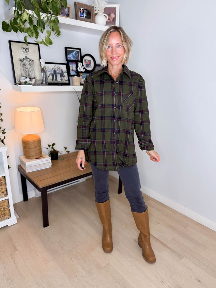 Collina Plaid Thick Flannel - GREEN