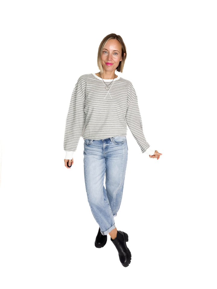 MICHELLE MAE Lola Thermal Long Sleeve- GREY