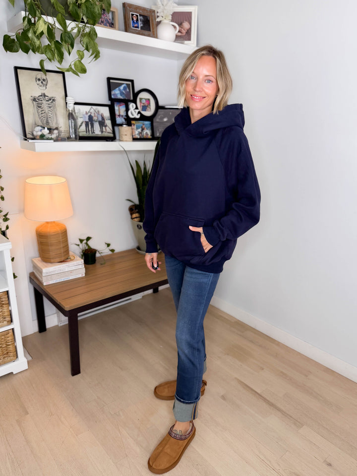 Tanis Premium Fleece Hoodie- NAVY