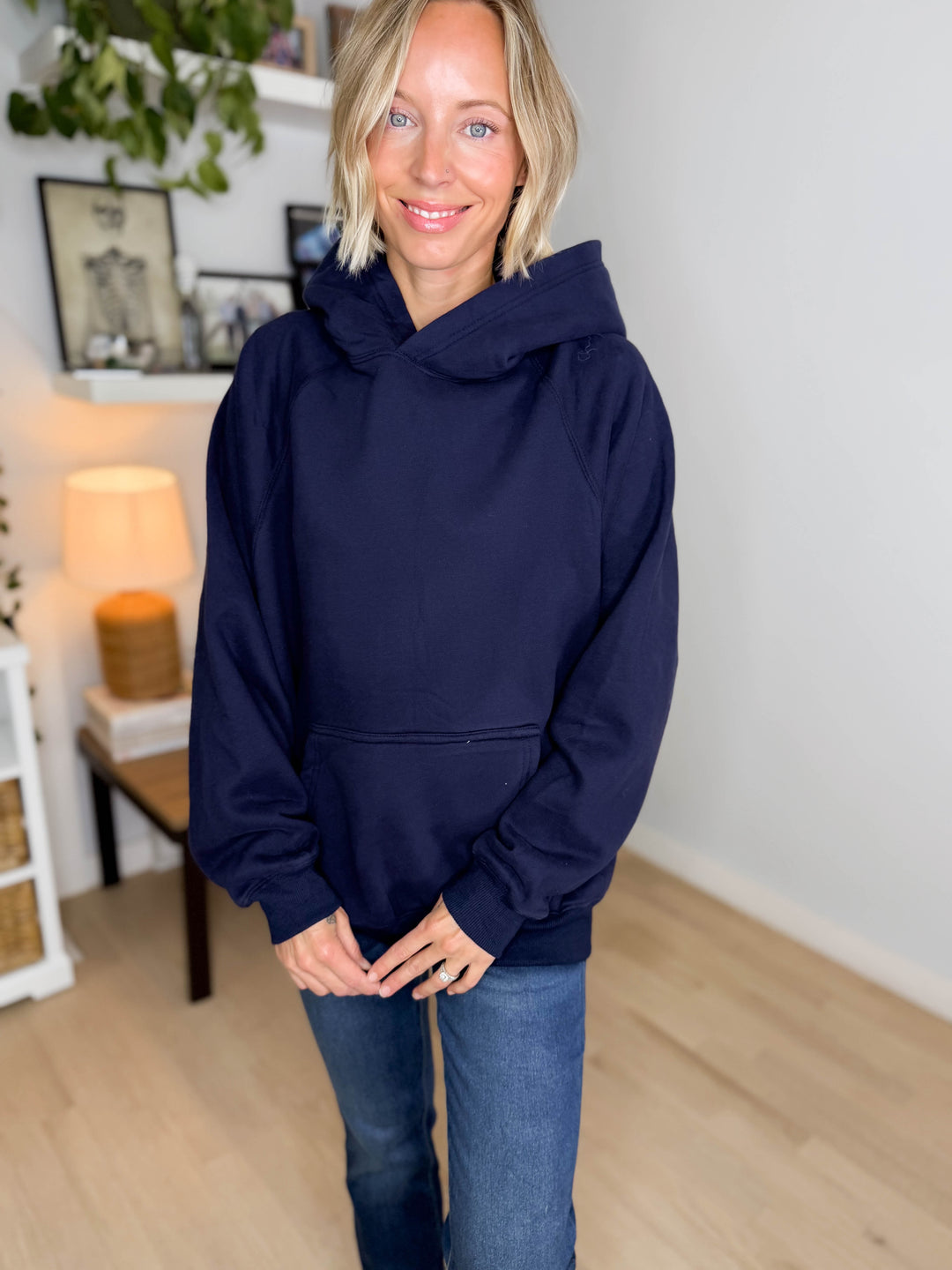 Tanis Premium Fleece Hoodie- NAVY