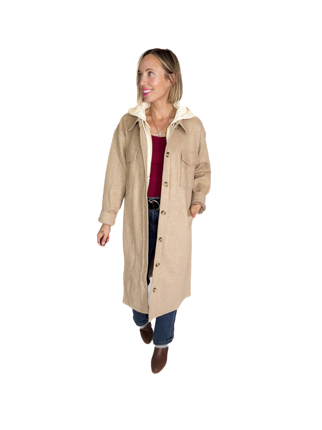 Evergreen Twofer Hoodie Jacket- LATTE-FINAL SALE *L*