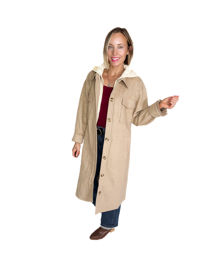 Evergreen Twofer Hoodie Jacket- LATTE-FINAL SALE *L*