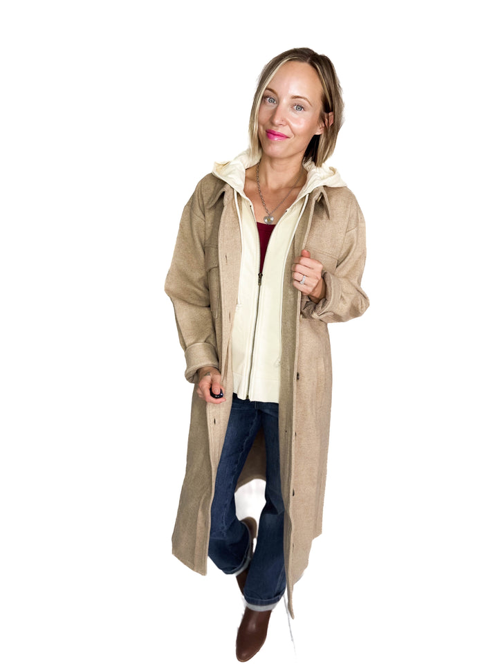 Evergreen Twofer Hoodie Jacket- LATTE-FINAL SALE *L*