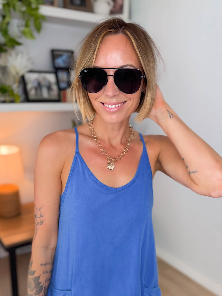 DAX Shay Polarized Aviator- BLACK