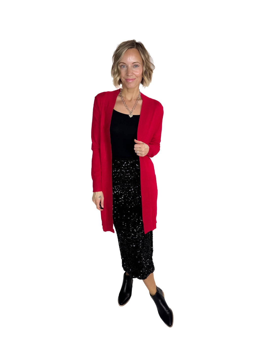 Birchwood Classic Pocket Cardigan- RED
