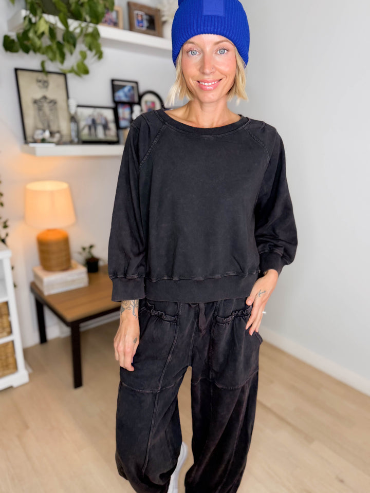 Kerima Washed Cotton Barrel- BLACK