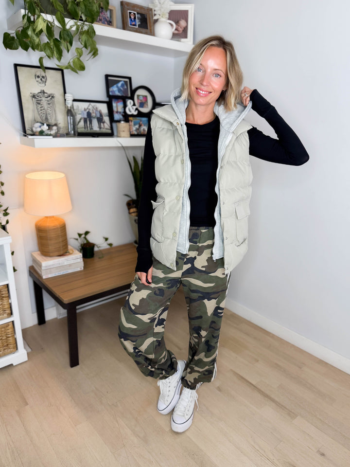 Bradlee Hoodie Vest- SAGE