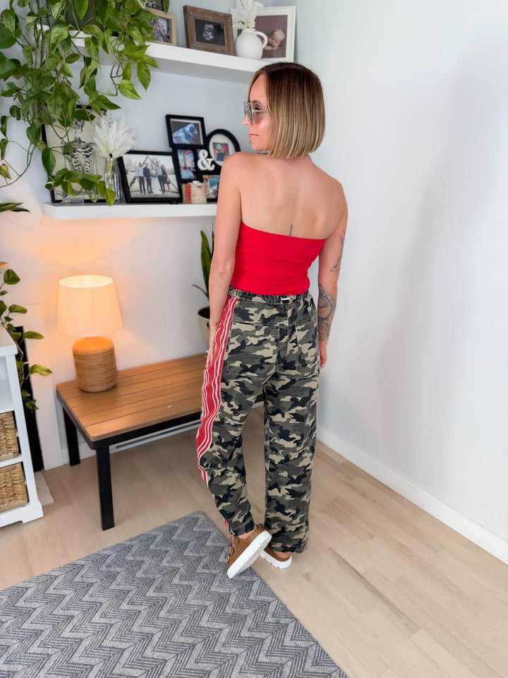 Coraline Heavy Cotton Drawstring Pant- CAMO