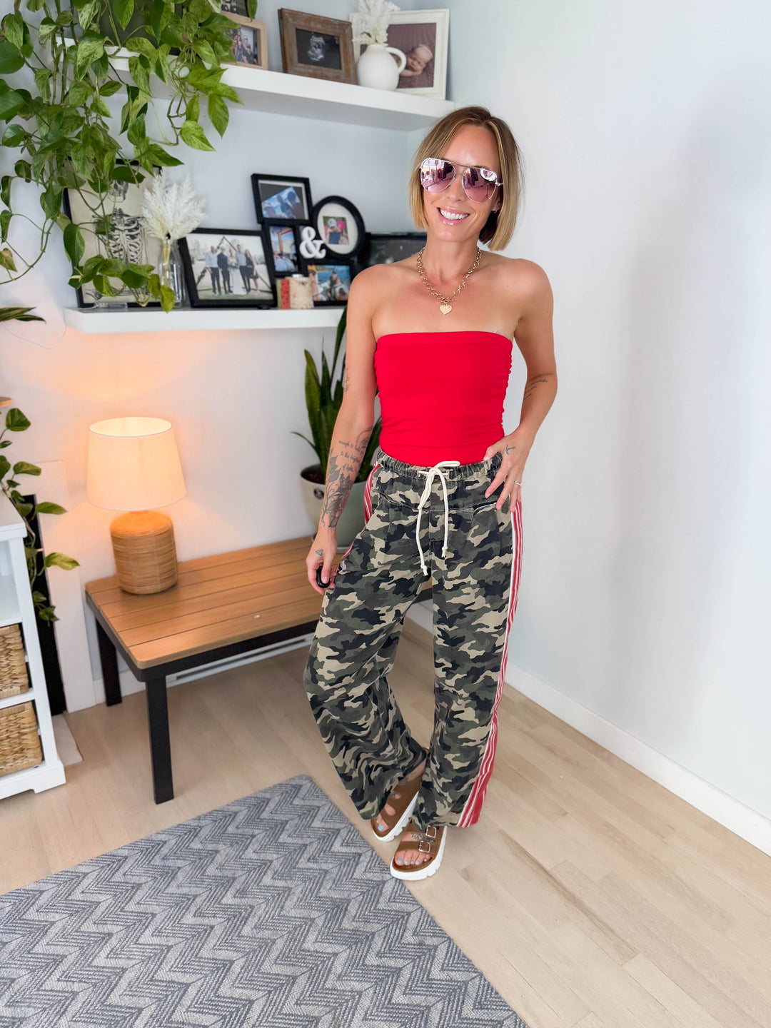Coraline Heavy Cotton Drawstring Pant- CAMO