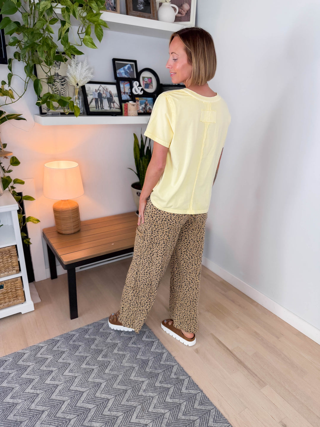 Drusilla Pigment Wash Cotton Top- LEMONILLA