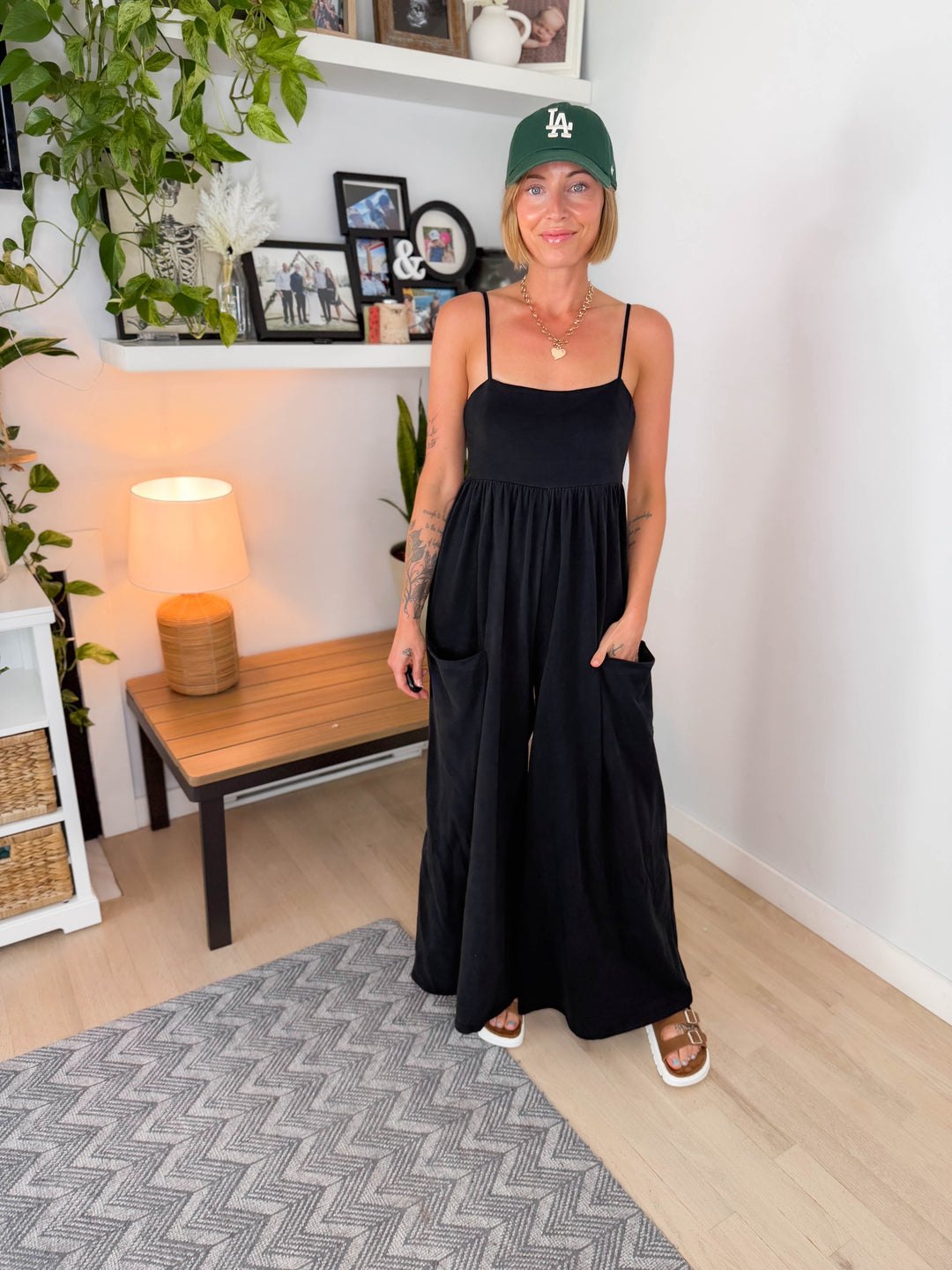 Rowyn Wide Leg Jumpsuit- BLACK