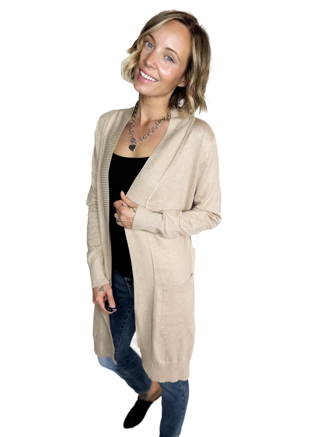 Birchwood Classic Pocket Cardigan- KHAKI