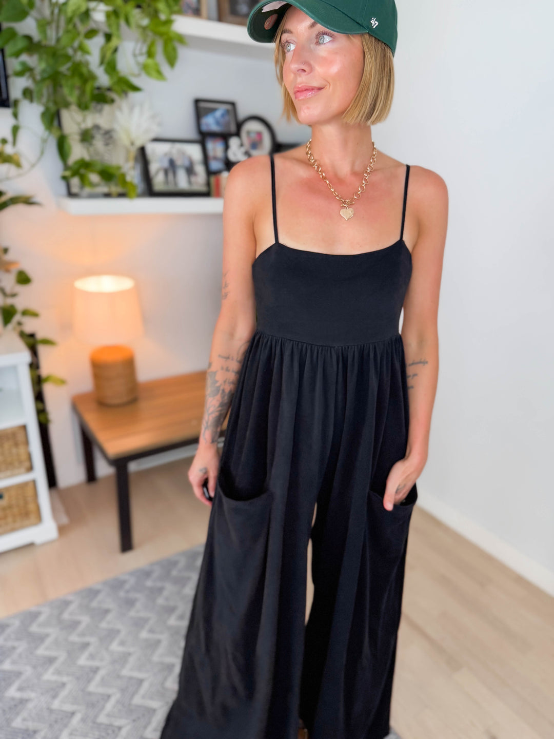 Rowyn Wide Leg Jumpsuit- BLACK