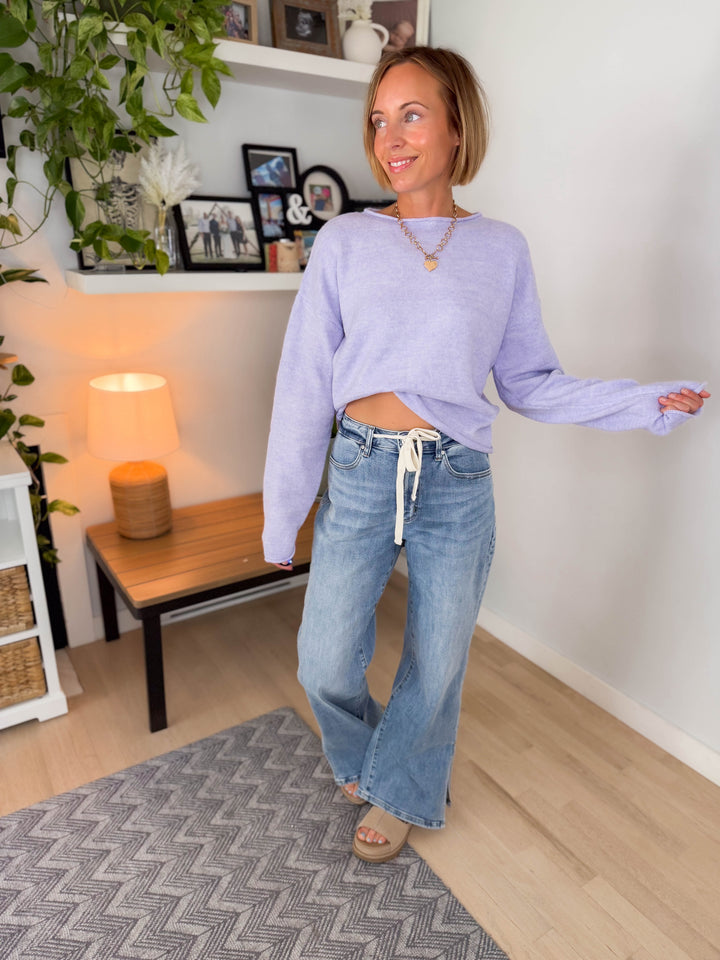 Lo Knit Sweater- BLUEBERRY