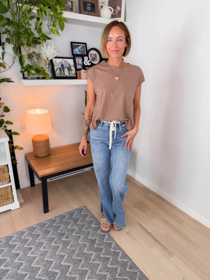 Mono B Sunkissed Pima Cotton Tee- SILKEN TAUPE
