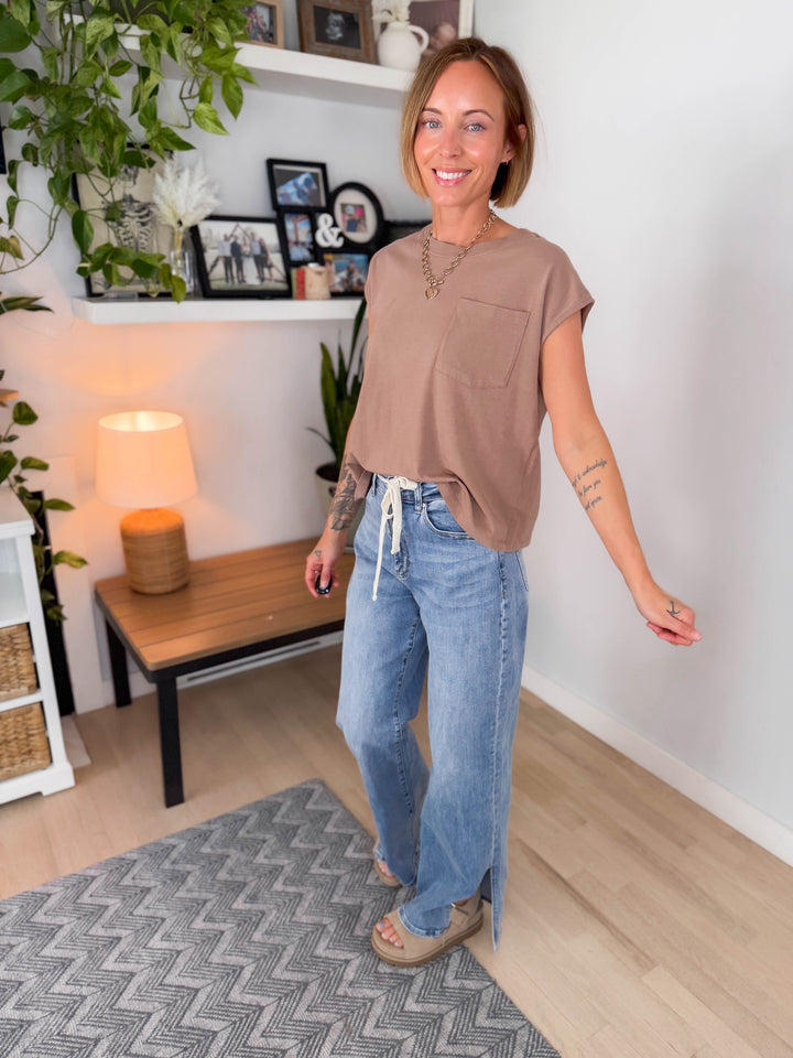 Mono B Sunkissed Pima Cotton Tee- SILKEN TAUPE